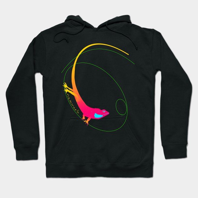 Agamid Calotes versicolor Hoodie by Namwuob